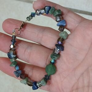VINTAGE Genuine Gemstone Clasp Bracelet